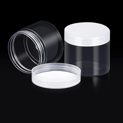 SATINIOR 12 Pack Plastic Container Jars with Lids Round Clear Travel Cosmetic Container Jars for Toiletries, Lotion, Cream, Ointments, Makeup, Rhinestone, Samples, Kitchen Storage (7 Ounce, Clear)