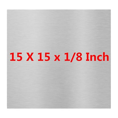 6061 T651 Aluminum Sheet Metal 15 x 15 x 1/8 (0.125") Inch Thickness Rectangle Metal Plate Covered with Protective Film, 3mm Aluminum Sheet Plate Flat Stock, Finely Polished and Deburred
