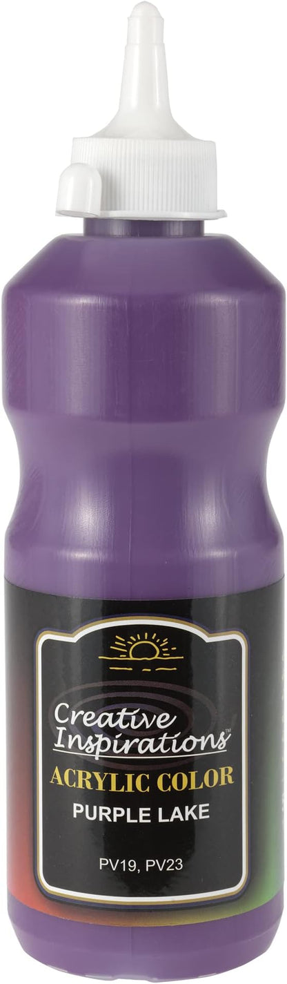 Creative Inspirations Acrylic Paint - Purple Lake - 500 mL Bottle - Smooth & Creamy Consistency, Vibrant Pigmentation, Great Coverage for Artists - Clean Up with Soap & Water