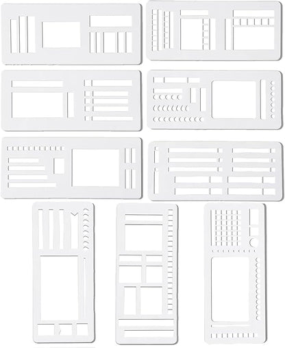 9 Pcs Handmade Flexible Record Template, 3 Style Planner Stencils Set Reusable Templates for Bullet Journals, Task Lists & Daily Organization – Compatible with Coils, Discs & Rings