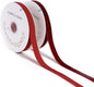 Red Velvet Ribbon 5/8'' 2 Rolls Total 30 Yards, Use for Gift Wrapping, Christmas Tree, Wreath Decoration, DIY Crafts (Burgundy, Dark Red)