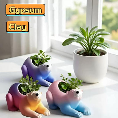 Animal Resin Molds Silicone 3D Cute Polar Bear Epoxy Resin Plaster Candle Holder Wax Molds for Candle Making, Art Crafts DIY Unique Display Home Decor