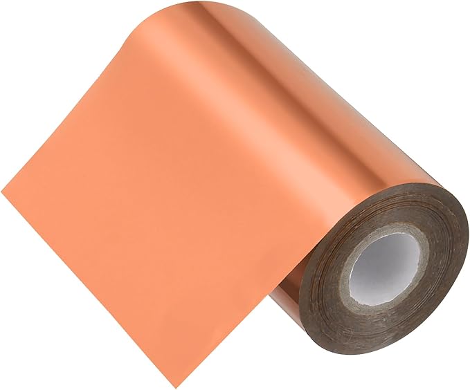 PATIKIL 5"x400Ft Hot Stamping Foil Paper, Heat Transfer Hot Stamping Paper Foil Roll for Leather DIY Logo Decor Craft Gift Package Scrapbook Card, Rose Gold