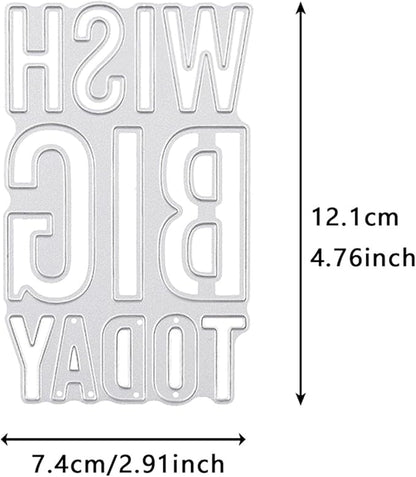 Cutting Dies Metal Stencils Scrapbooking Tools Flowers Lace Frame DIY Embossing Template for Paper Card Making Album Arts Crafts Supplies (Wish Big Today-7.4x12.1cm)