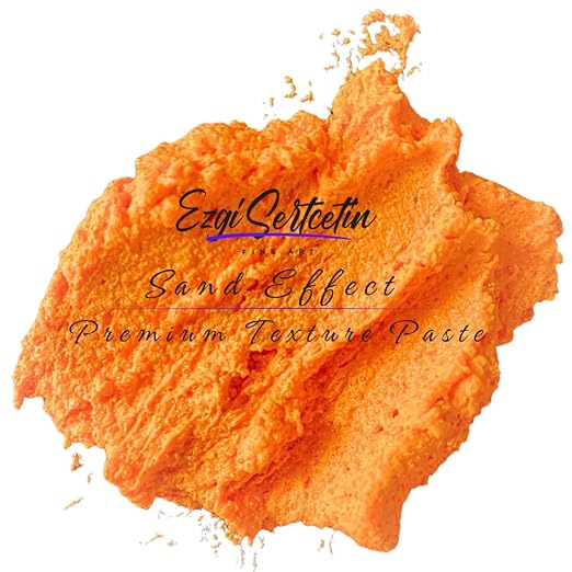 Premium Sand Effect Texture Paste | 6oz by Volume | Unique Metallic Colors | Excellent Sand Texture Effect | by Ezgi Sertcetin (Metallic Clementine Orange)