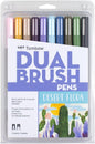 Tombow 56197 Dual Brush Pen Art Markers, Desert Flora, 10-Pack. Blendable, Brush and Fine Tip Markers