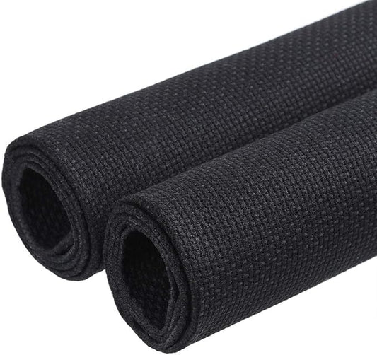 Caydo 2 Pieces 14 Count Classic Reserve Aida Cloth Cross Stitch Cloth, 25 by 18-Inch Big Size, Black