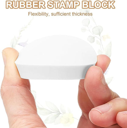 PATIKIL 4Pcs 2" Rubber Carving Blocks, Soft Linoleum Art Carving Block Round Crafts Stamp Making for Printmaking Stamps Carving Supplies, White