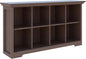 Cube Shelf Bookcase with Base - Wooden 2 Tiers Floor Standing Low Storage Cabinet for Home and Office, 8-Cube Lattice Bookshelf, Walnut