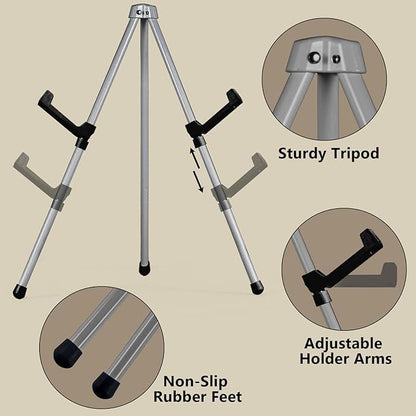 14" High Tabletop Instant Display Easel, Small Desktop Steel Easel Stand with Adjustable Holders for Paintings, Posters and Store Signs(Silver, 2Pack)