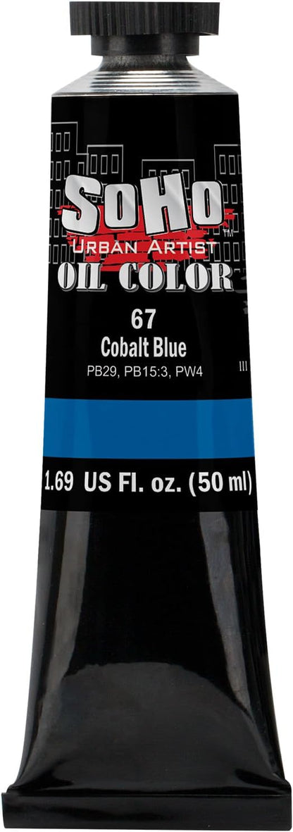 Soho Urban Artist Oil Paint - Cobalt Blue, 50 ml Tube - Best Valued Oil Colors for Painting, Excellent Pigment Load