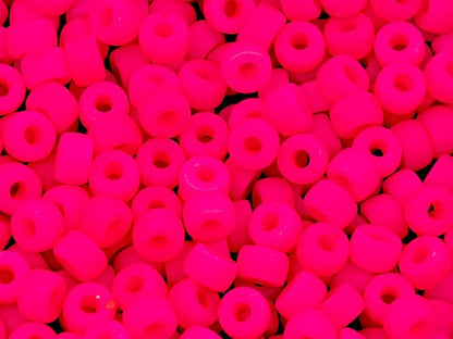 1.76 oz (ab. 240pcs) Mix of Big Pony Bagel Czech Glass Beads, 6mm (0.24 inch, Hole 0.08in) Semi Matte Neon Mix