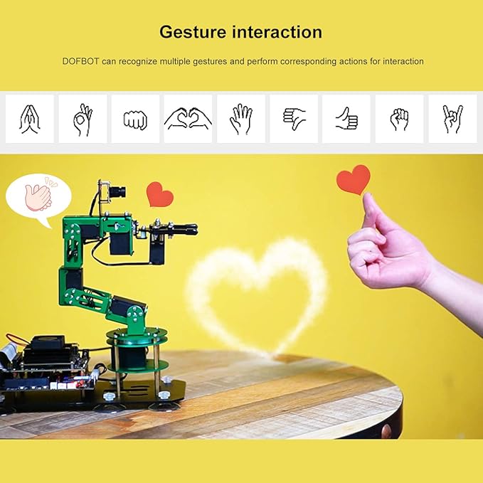 Yahboom Robot Arm for Jetson Nano 4GB 6-DOF AI Robotic Hand for Adults App Controlled ROS Programmable Open Source Robotics with Camera Visual Identity (with Jetson Nano B01)