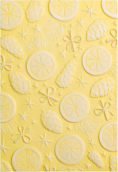 BAOFALI 3D Christmas Theme Plastic Embossing Folders Lemon Pine Nut for DIY Scrapbooking Photo Album Card Paper Craft Decoration for Card Making,Embossing Template Paper Card Embossing Stencil