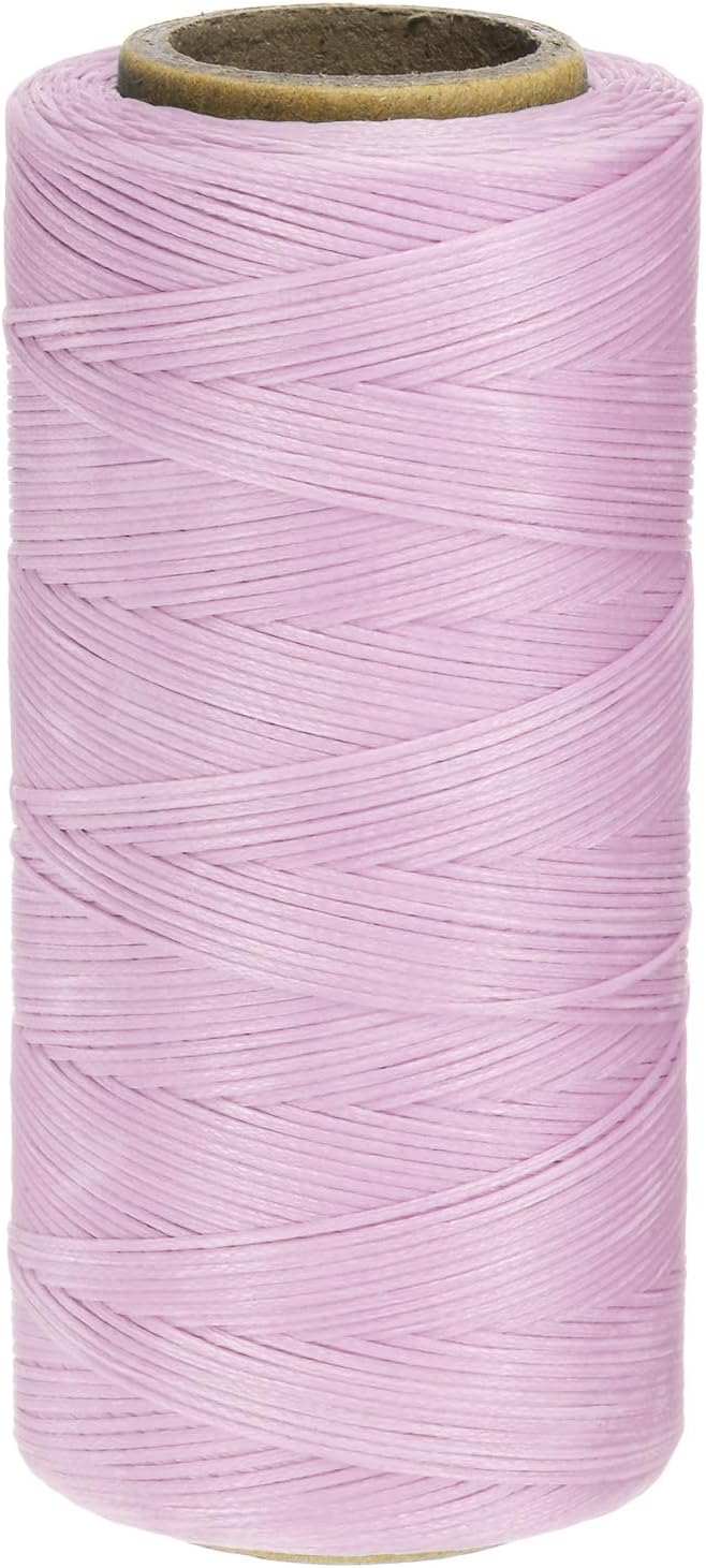 uxcell 150D 0.8mm Flat Waxed Thread 284 Yards Polyester Leather Sewing Waxed String Hand Stitching Waxed Cord for Leather Stitching Sewing Bookbinding DIY Craft Purple Brown