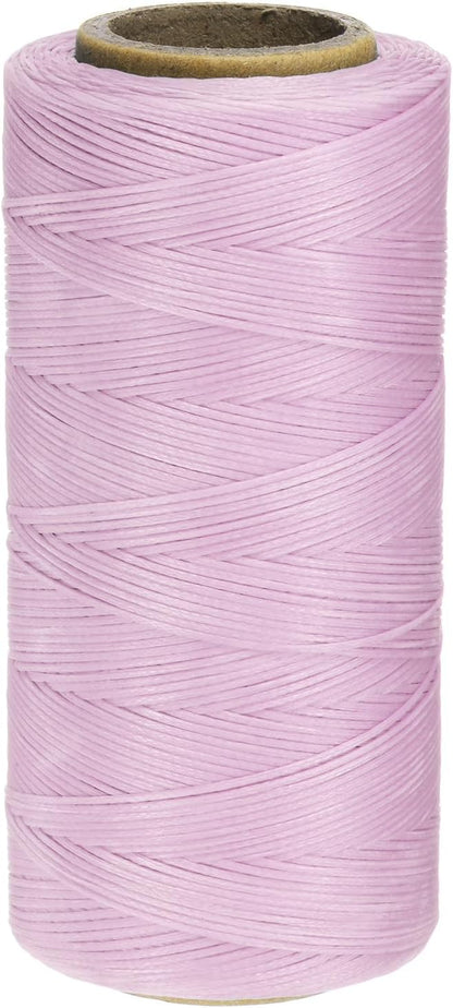 uxcell 150D 0.8mm Flat Waxed Thread 284 Yards Polyester Leather Sewing Waxed String Hand Stitching Waxed Cord for Leather Stitching Sewing Bookbinding DIY Craft Purple Brown
