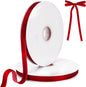 Red Velvet Ribbon, 0.39 Inch x 20 Yards Single Faced Red Ribbon for Gift Wrapping, Bow Making, Christmas Tree Decorations, Wreath Making and DIY Crafts (10 Yards Each Roll)
