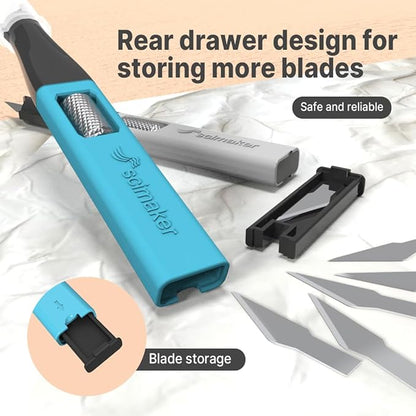 3 PCS Exacto Knife,Hidden Blade Design at The End,Comes with 5 Spare High Qualiry Carbon Steel Exacto Knife Blades. Craft Knife for Crafting, Arts,Modeling,Scrapbooking,Stencil,DIY Projects.Silver