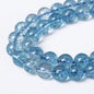4mm 90pcs Blue Topaz Crystal Quartz Natural Stone Round Loose Beads for Jewelry Making DIY Bracelet Necklace Earrings (Blue Crystal, 4mm)