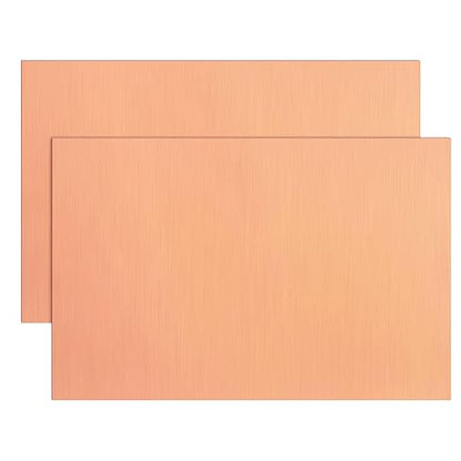 2PCS Copper Sheet, 8” x 12”, 24 Gauge(0.02inch Thick), Double-Sided Attached Film Copper Plates for Jewelry, Handmade Pure Copper Artworks, Repairs, Enameling, Electrical, No Scratches