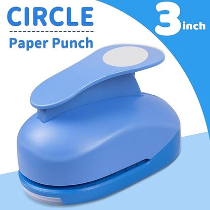 Paper Punch, 3 inch Circle Hole Punches, Circle Paper Puncher, Large CirclePunch, Large Hole Puncher, CirclePunches for Paper Crafts, CraftPunch, Shape HolePunch, 3 inch PaperPunch for Cardstock