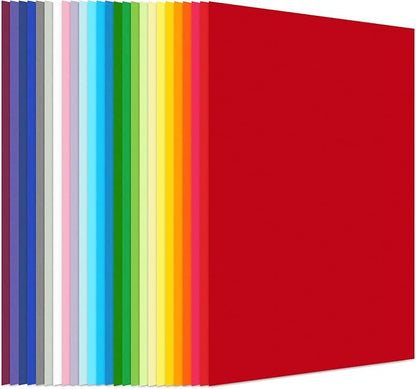Koogel Colored Cardstock Paper, Includes 40 Sheets 120gsm and 10 Sheets 250gsm Construction Paper for DIY Crafts Scrapbook, Back to School Supplies