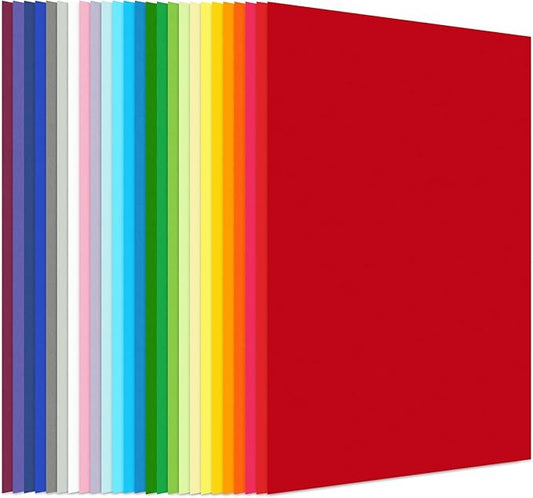 Koogel Colored Cardstock Paper, Includes 40 Sheets 120gsm and 10 Sheets 250gsm Construction Paper for DIY Crafts Scrapbook, Back to School Supplies