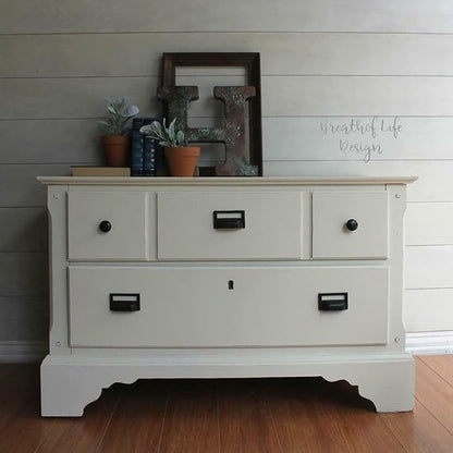 Dixie Belle Paint Company Chalk Finish Furniture Paint - Buttercream (1 Gallon - 128oz) - Matte Creamy White Chic Chalk Mineral DIY Furniture Paint