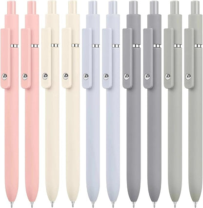 10PCS Gel Pens Black Ink Fine Point Pens With Smooth Writing, School Office Supplies, Christmas Anniversary Birthday Gifts for Men Women, Quick Dry Pens For Journaling, Nurse Aesthetic Pen (Morandi)