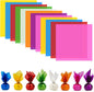 168 PCS Colored Cellophane Wrap Paper(7.48x7.48 Inch) Treat Candy Small Gifts Wrapping Baskets Colorful Plastic Sheets for Crafts Transparent Clear Clings Birthday Baby Shower Holiday Party Decor
