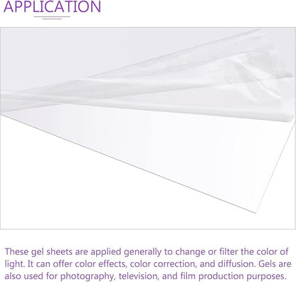 DMiotech 10Pcs Correction Gel Light Filter Overlay Transparent Plastic PVC Sheets Clear for Photo，Film,Video