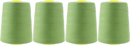 Mandala Crafts 4 Pack of Serger Threads Cones Spools - 20S/2 24000 Yards Polyester Sage Green Threads for Sergers Machine and Overlock Quilting Sewing Machine