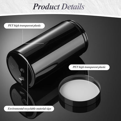 SATINIOR 12 Pack 32 oz Plastic Container Jars with Lids Round Clear Travel Cosmetic Container Slime Jar for Toiletries, Lotion, Cream, Ointment, Makeup, Rhinestone, Sample, Kitchen Storage(Pure Black)