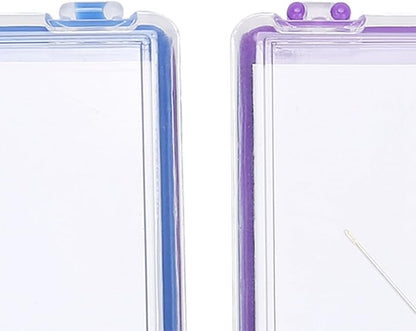 Kodrily 2Pcs Magnetic Needle Case Set, Magnetic Needle Holder with 4 Pins, 2.8x3 in Sewing Needle Case, Sewing Needle Holder, Needle Organizer for Cross Stitch Sewing Knitting
