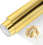 VINYL FROG Metallic Foil HTV Vinyl Roll 12" x5ft Gold Heat Transfer Vinyl Chrome Iron on Vinyl Easy to Cut & Weed DIY Heat Press Design for T-Shirts