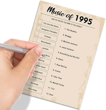 QUPT 30th Birthday Party Games, Music of 1994 Games, Birthday Party Supplies for Adults, Fun 1994s Party Game，Pack of 30 Cards