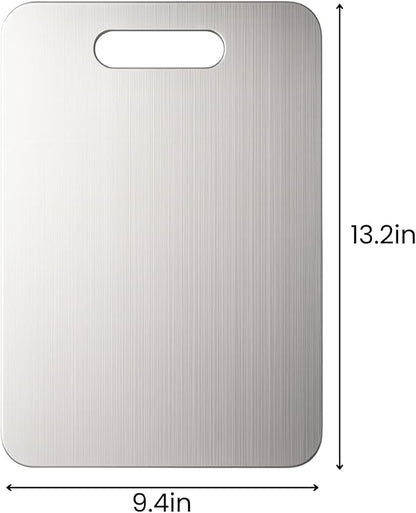 Titanium Cutting Board, 100% Pure Titanium Chopping Board for Kitchen, Hygiene & Durability Double Sided Cutting Board, Non toxic Chopping Board, Dishwasher Safe (13.2“ x 9.4”)