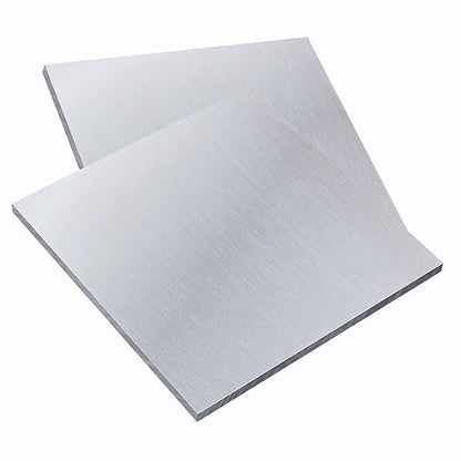 2 Pieces 6061 T651 Aluminum Sheet Metal 6 x 6 x 1/4 (0.25") Inch Thickness Rectangle Metal Plate, 6mm Aluminum Sheet, Plate for Crafting, Industry