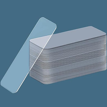 LMJIA Heavy Duty Double Sided Tape, Clear Reusable Mounting Tape Picture Hanging Adhesive Tape Removable Wall Tape Adhesive Poster Tape (100PC, Rectangular-inch*0.7inch)