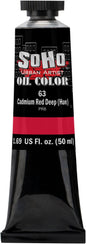 Soho Urban Artist Oil Paint - Cadmium Red Deep Hue, 50 ml Tube - Best Valued Oil Colors for Painting, Excellent Pigment Load