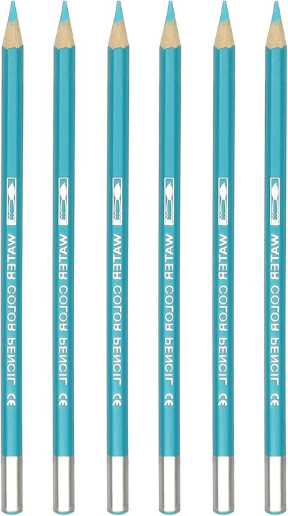 PATIKIL Watercolor Pencil, 6Pcs Water Soluble Pencils for Blending, Coloring, Sketch Drawing, Painting, Sky Blue