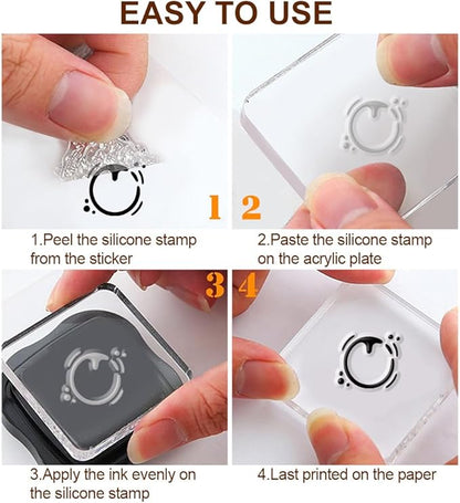 29 Pcs Acrylic Stamps for Crafting Card Making Supplies Set Include 3 Acrylic Clear Stamp Blocks, 6 Clear Silicone Stamps Seals, 20 Craft Ink Pads Stamp for DIY Scrapbooking Journal