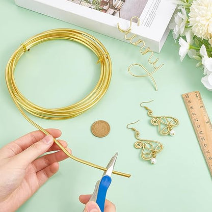 BENECREAT 9.84 Feet Bare Solid Brass Wire, 6 Gauge Round Soft Brass Wire Pure Brass Wire for Jewelry Making Craft Gem Wrapping