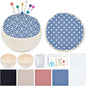 ACRNIGHEET 4 Set Sashiko Pin Cushion Bowls Making Kits, Embroidery Pin Cushion for Sewing, Sewing Pins Cushion, Wooden Base Japanese Traditional Style Sewing Needle Holder, DIY Crafts Home Use