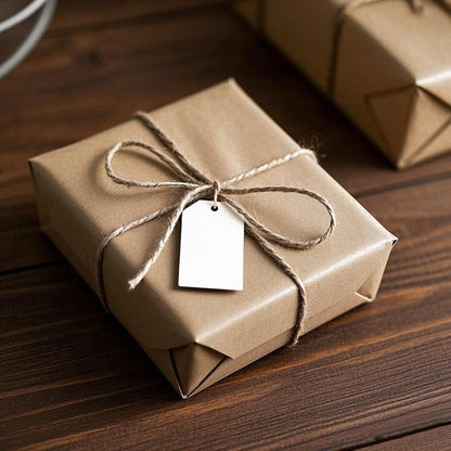 200 PCS Paper Gift Tags with Free 200 PCS Cotton Strings, Blank Hangtags for DIY Wedding Holiday Present(White)