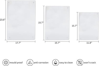 Murrey Home Glass Cutting Board for Kitchen Counter, Tempered Glass Chopping Boards Dishwasher Safe, Small Clear Countertop Tray, Scratch Resistant, Heat Resistant, Non Toxic, Clear, 20"x16"