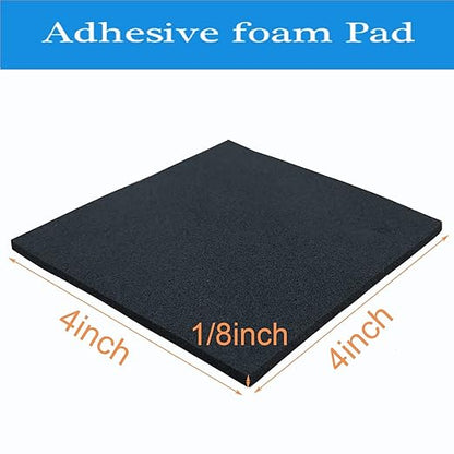 Rubber Adhesive Pads, 8 Pcs Closed Cell Foam Sheet Neoprene High Density Foam Anti Vibration Pads for Furniture Cars Speakers Black (4" x 4" x 1/8", 8 Pcs)