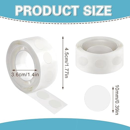 UPINS Glue Points Dots, 800Pcs Balloon Glue Adhesive Dots Double Sided Removable Glue Tape Dots for Balloons Crafts Decoration, 10 mm