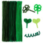 300 Pieces Pipe Cleaners Chenille Stem, 3 Pastel Candy Color Pipe Cleaners Set for Pipe Cleaners DIY Arts Crafts Decorations, Chenille Stems Pipe Cleaners (Green)