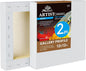 PHOENIX 12x12 Inch 2 Pack Gallery Canvas - 1.5 in Thick Square Canvases for Painting - Deep Edge 100% Cotton 11 Oz. Gesso Primed White Blank Professional Canvas Oil & Acrylic Paints